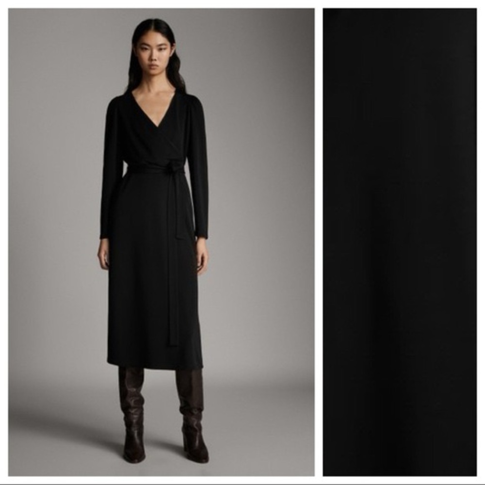 Massimo Dutti Black Long Sleeve Dress